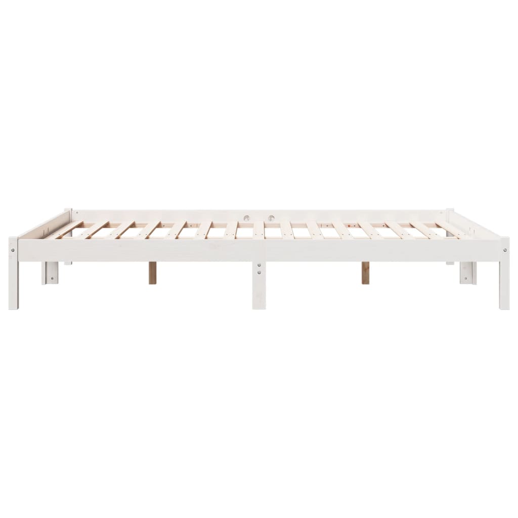 Solid Wood Bed Extra Long without Mattress White 140x210 Pinewood