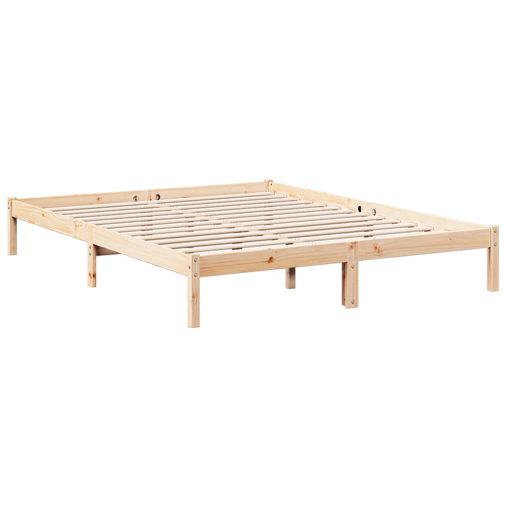 Solid wood bed extra long without mattress 160x210 pinewood