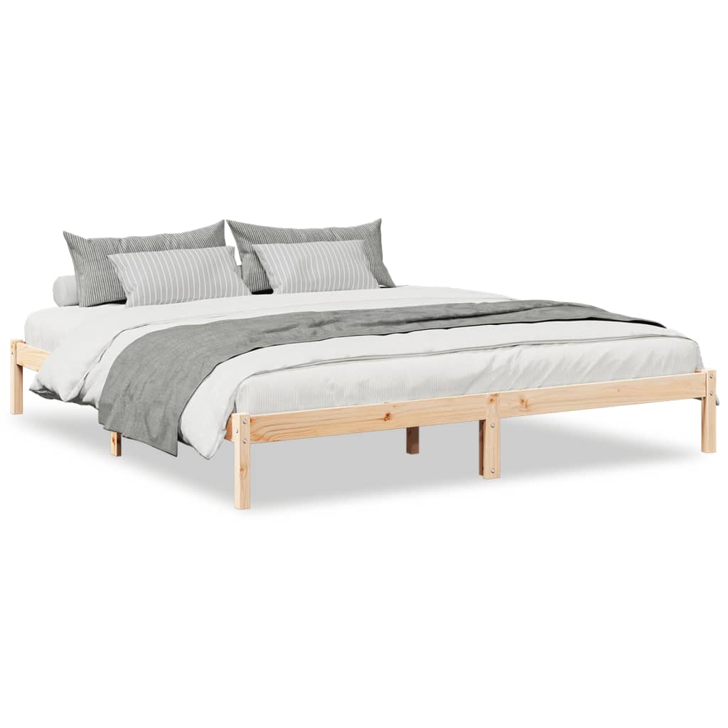 Solid wood bed extra long without mattress 200x210 cm pinewood