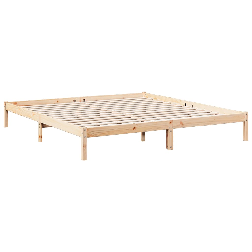 Solid wood bed extra long without mattress 200x210 cm pinewood