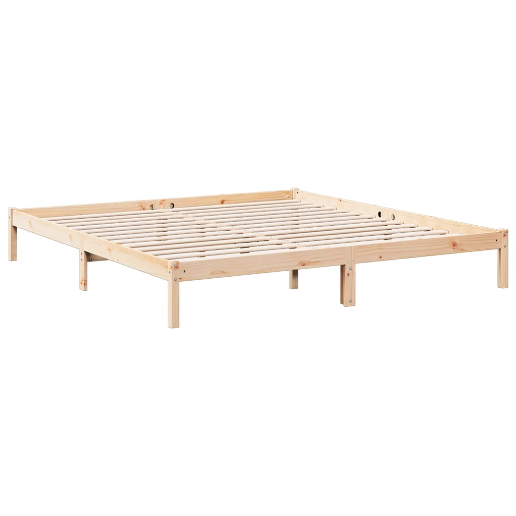 Solid wood bed extra long without mattress 200x210 cm pinewood