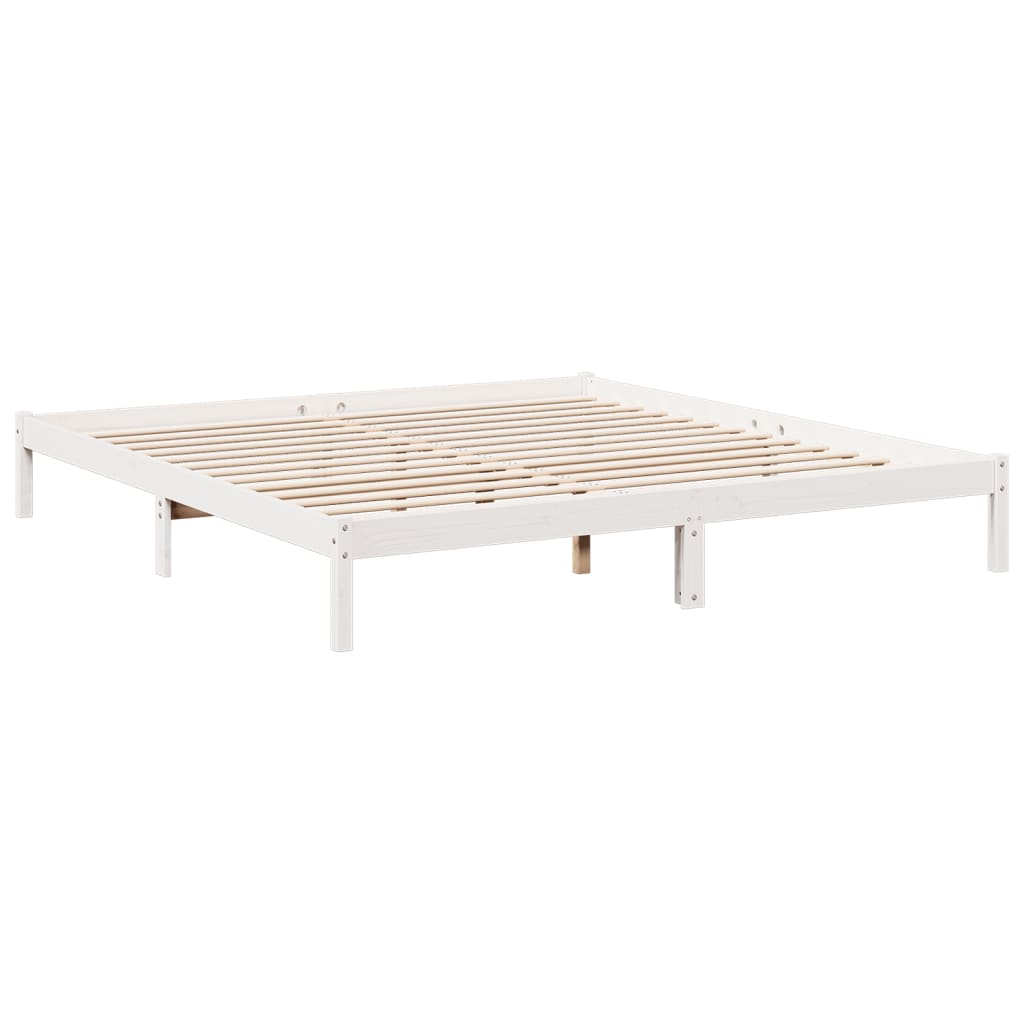 Solid Wood Bed Extra Long without Mattress White 200x210 Pinewood