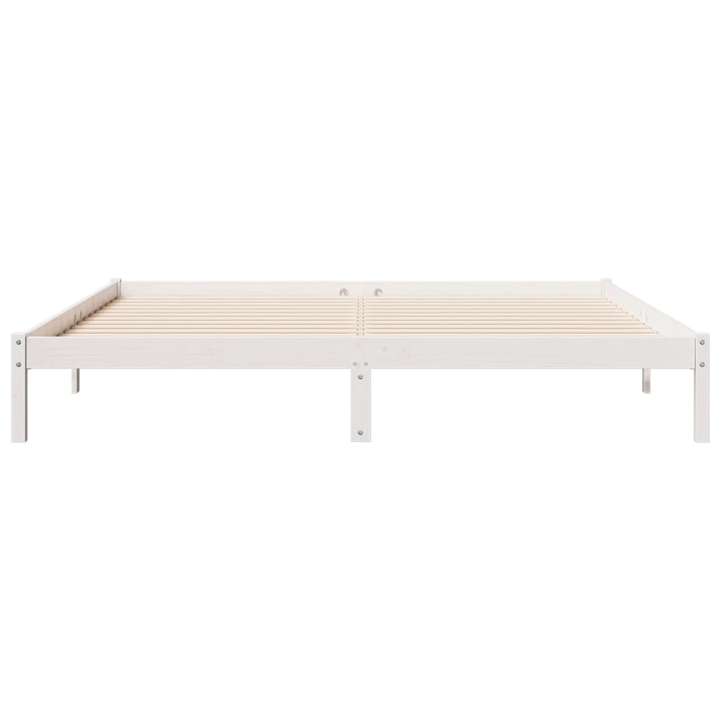 Solid Wood Bed Extra Long without Mattress White 200x210 Pinewood