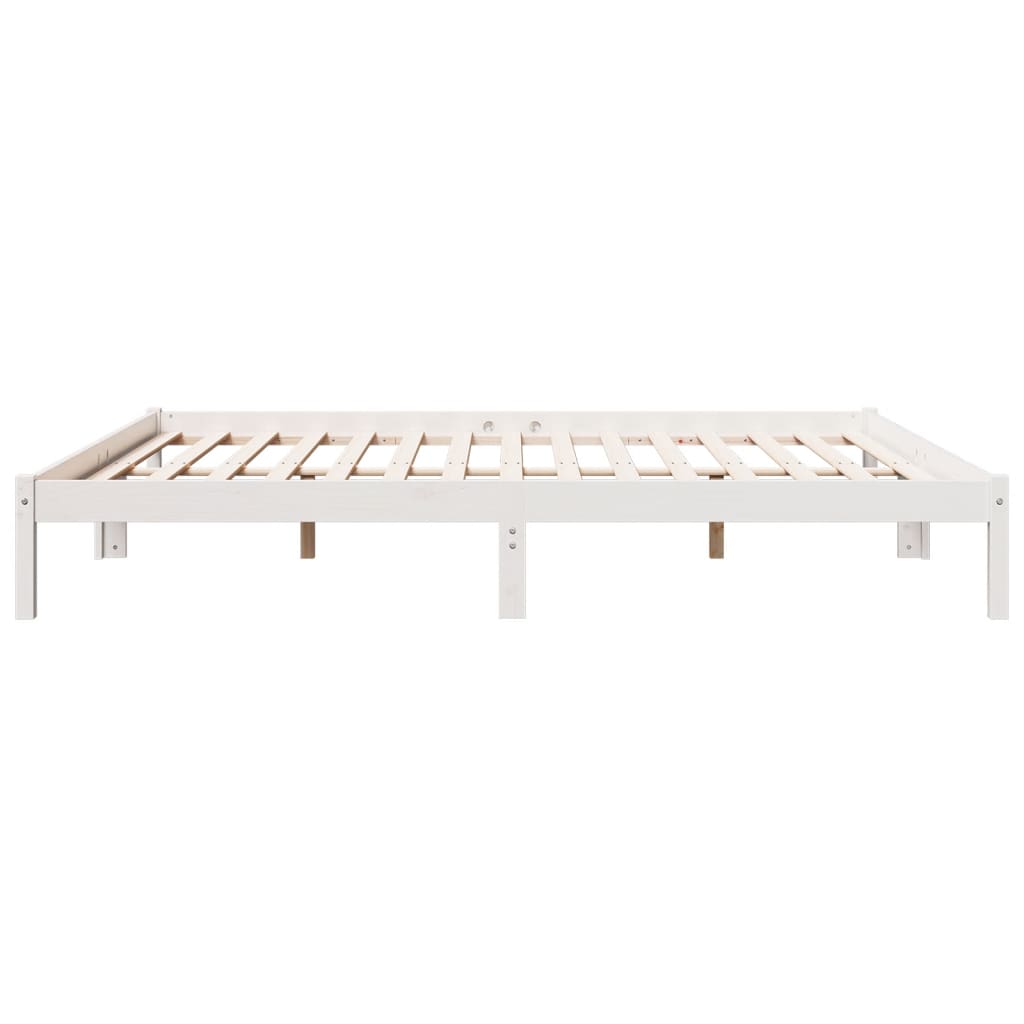 Solid Wood Bed Extra Long without Mattress White 200x210 Pinewood