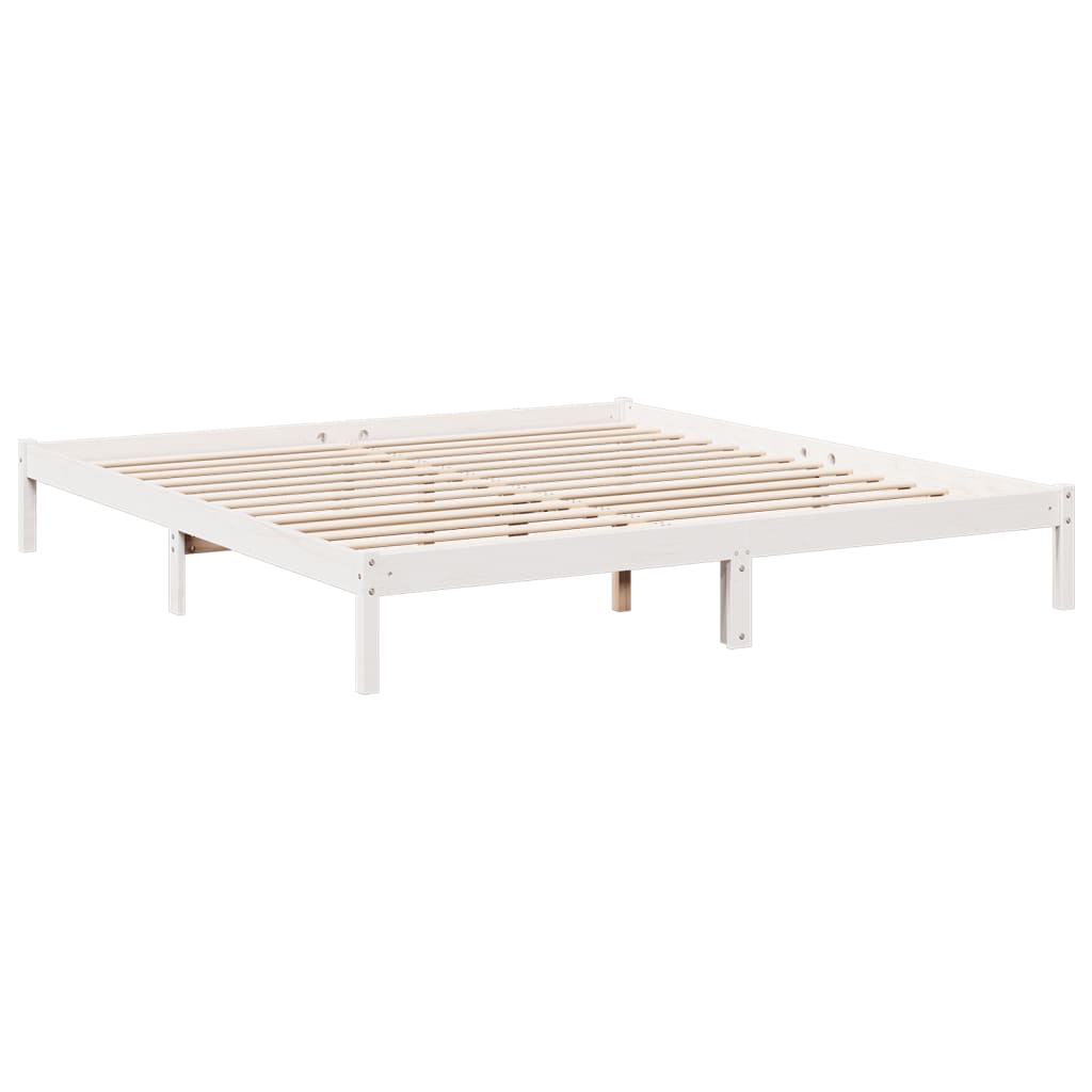 Solid Wood Bed Extra Long without Mattress White 200x210 Pinewood