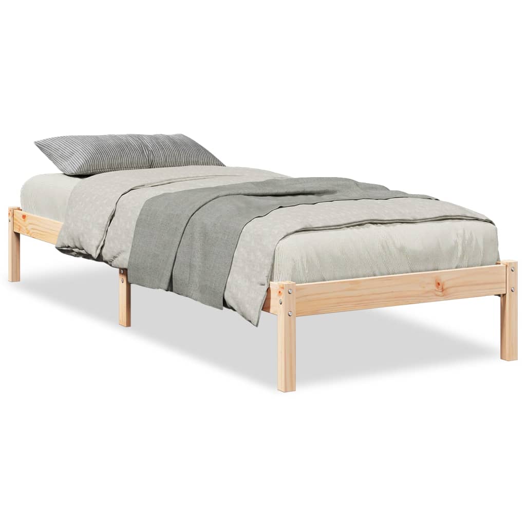 Solid wood bed extra long without mattress 80x220 pinewood