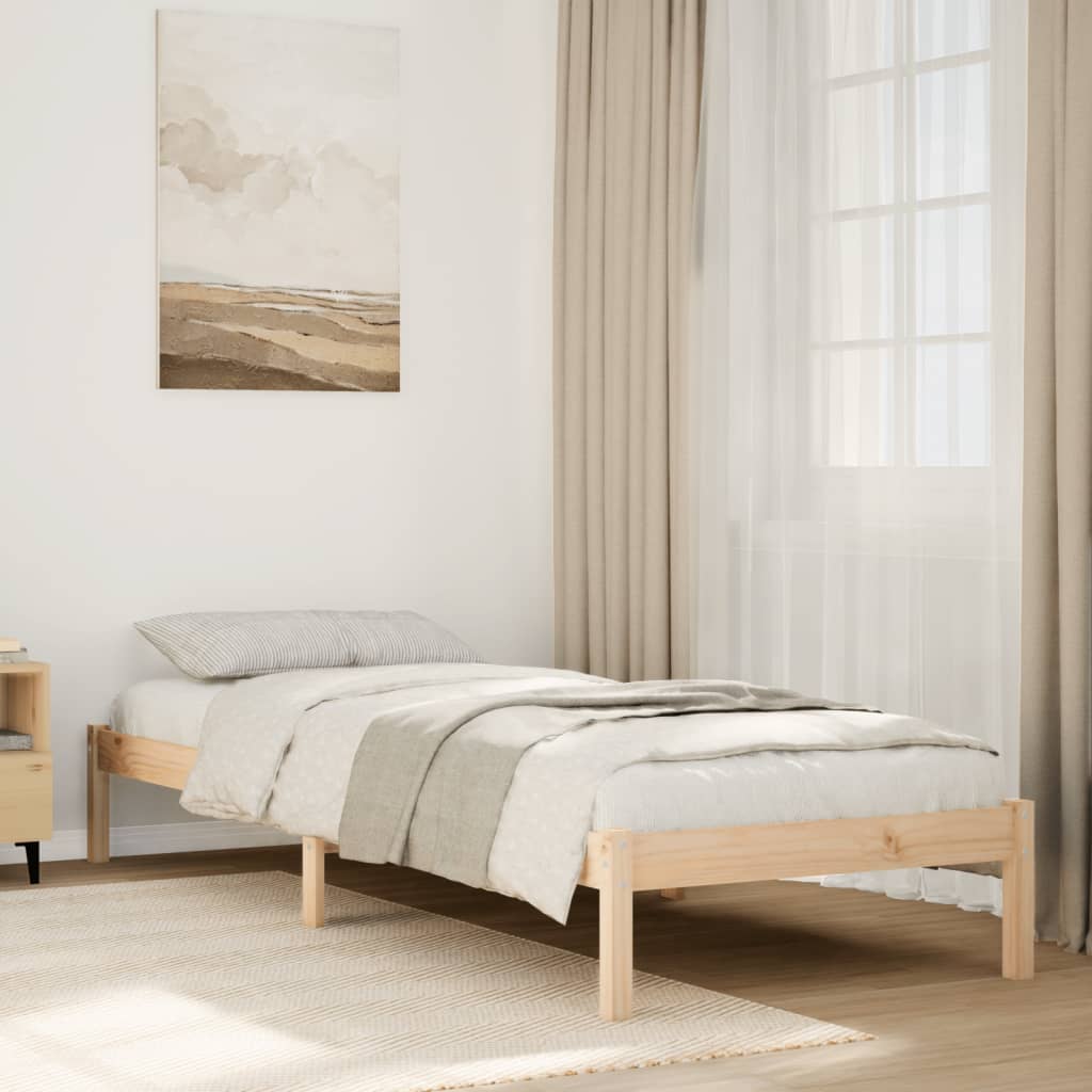 Solid wood bed extra long without mattress 80x220 pinewood