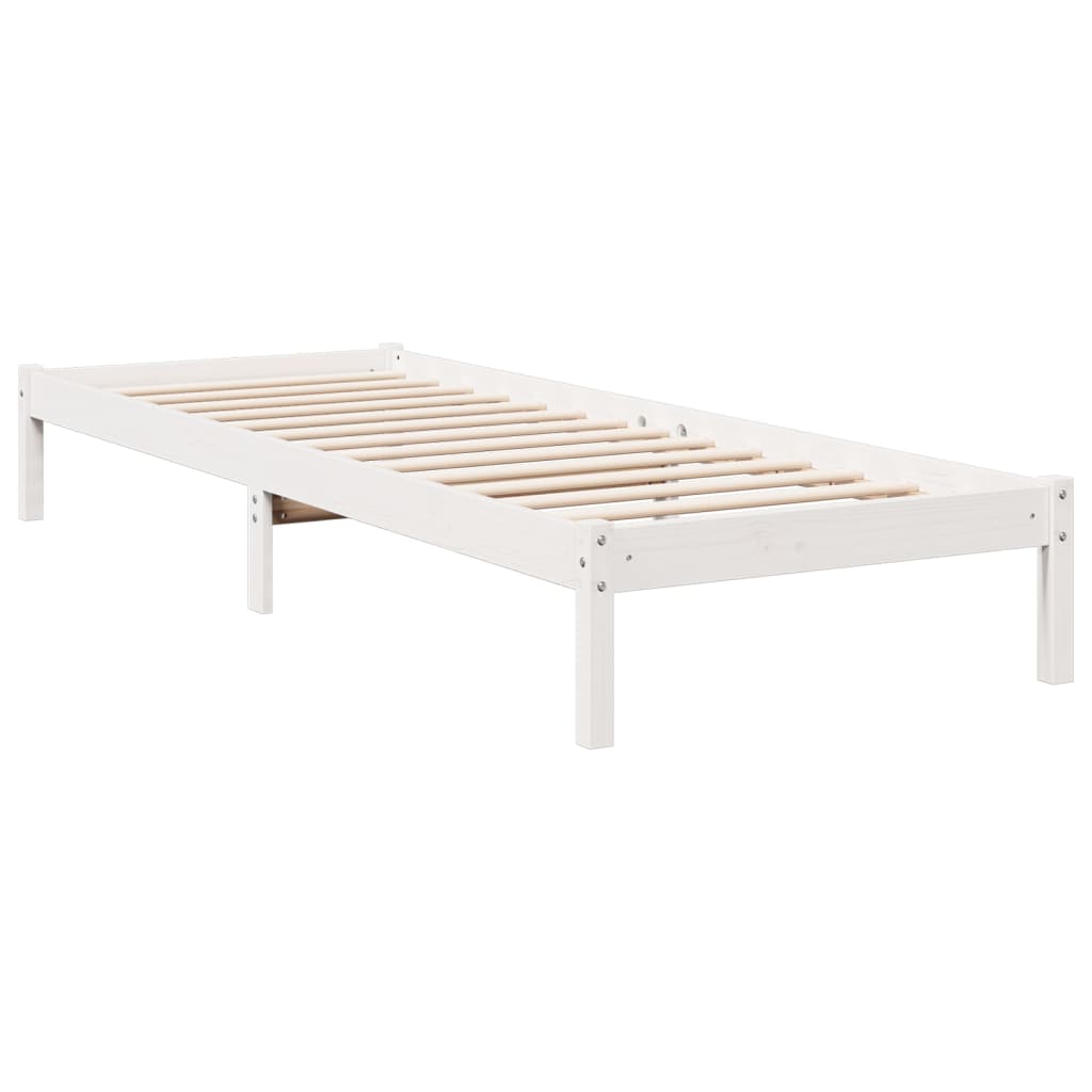 Solid Wood Bed Extra Long without Mattress White 80x220 Pinewood