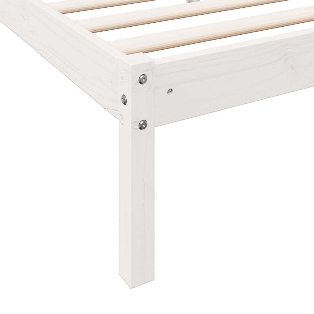 Solid Wood Bed Extra Long without Mattress White 80x220 Pinewood