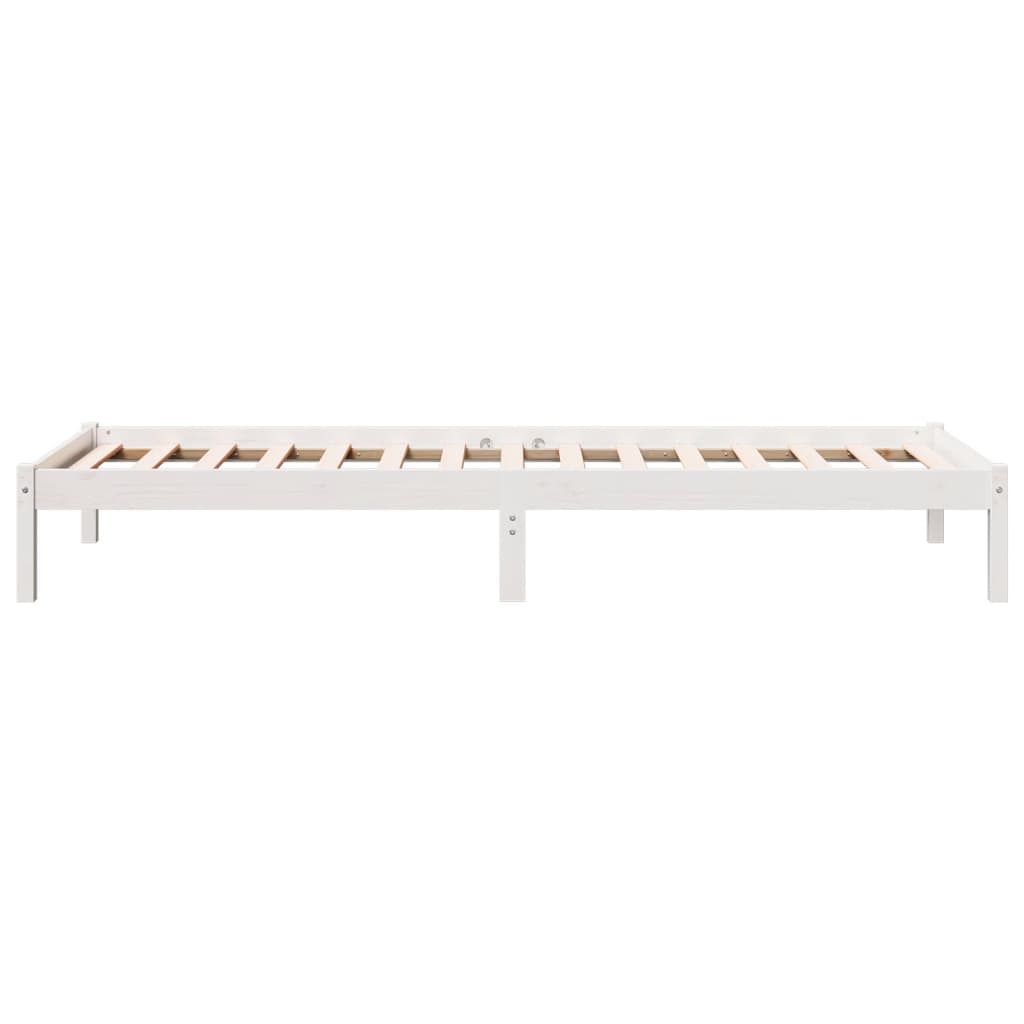 Solid Wood Bed Extra Long without Mattress White 90x220 Pinewood