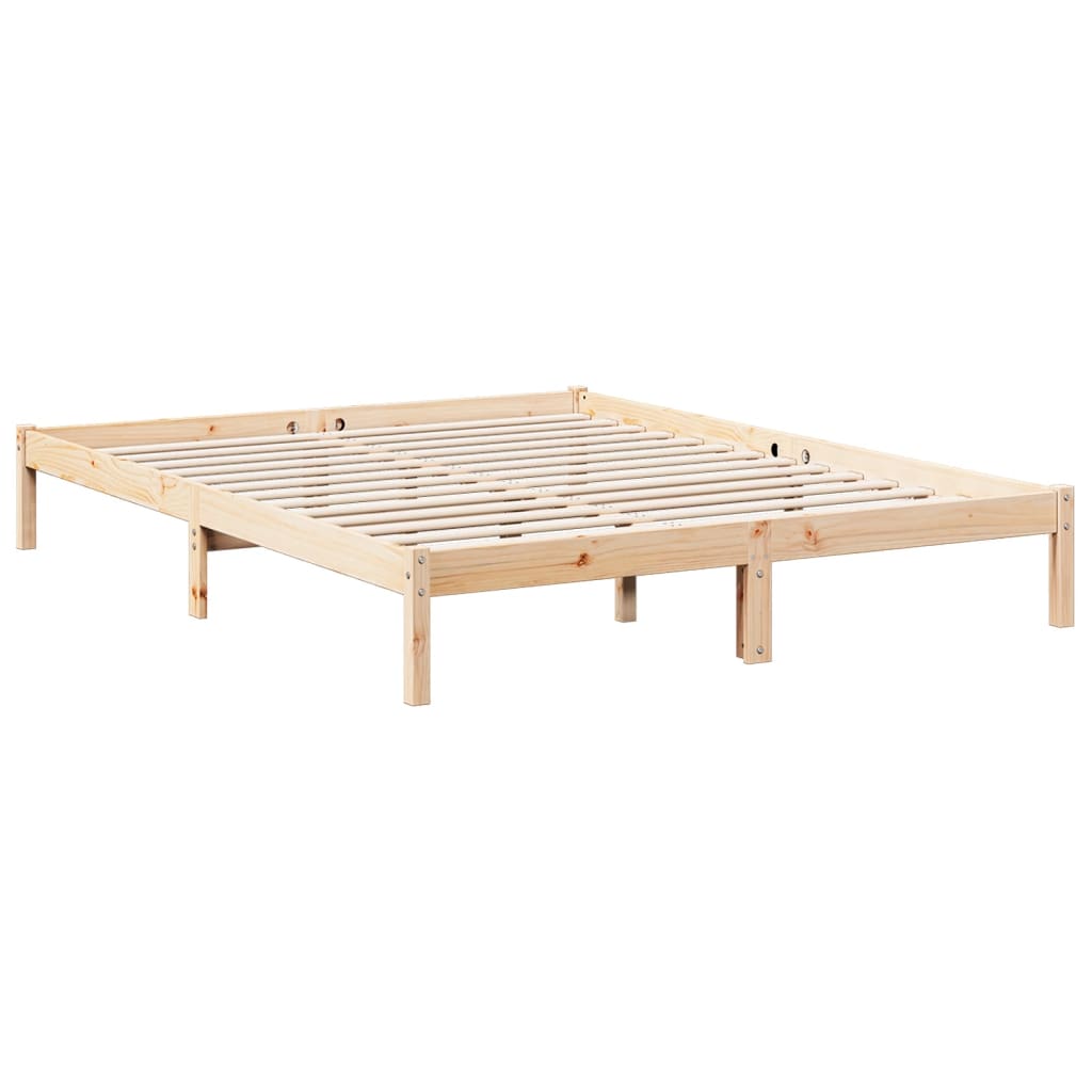 Solid wood bed extra long without mattress 140x220 pinewood