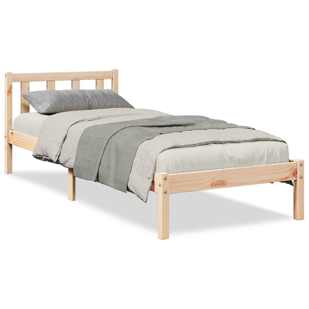 Solid wood bed extra long without mattress 80x210 cm pinewood