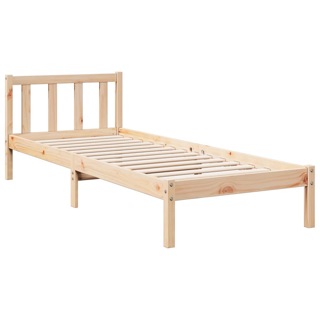 Solid wood bed extra long without mattress 80x210 cm pinewood