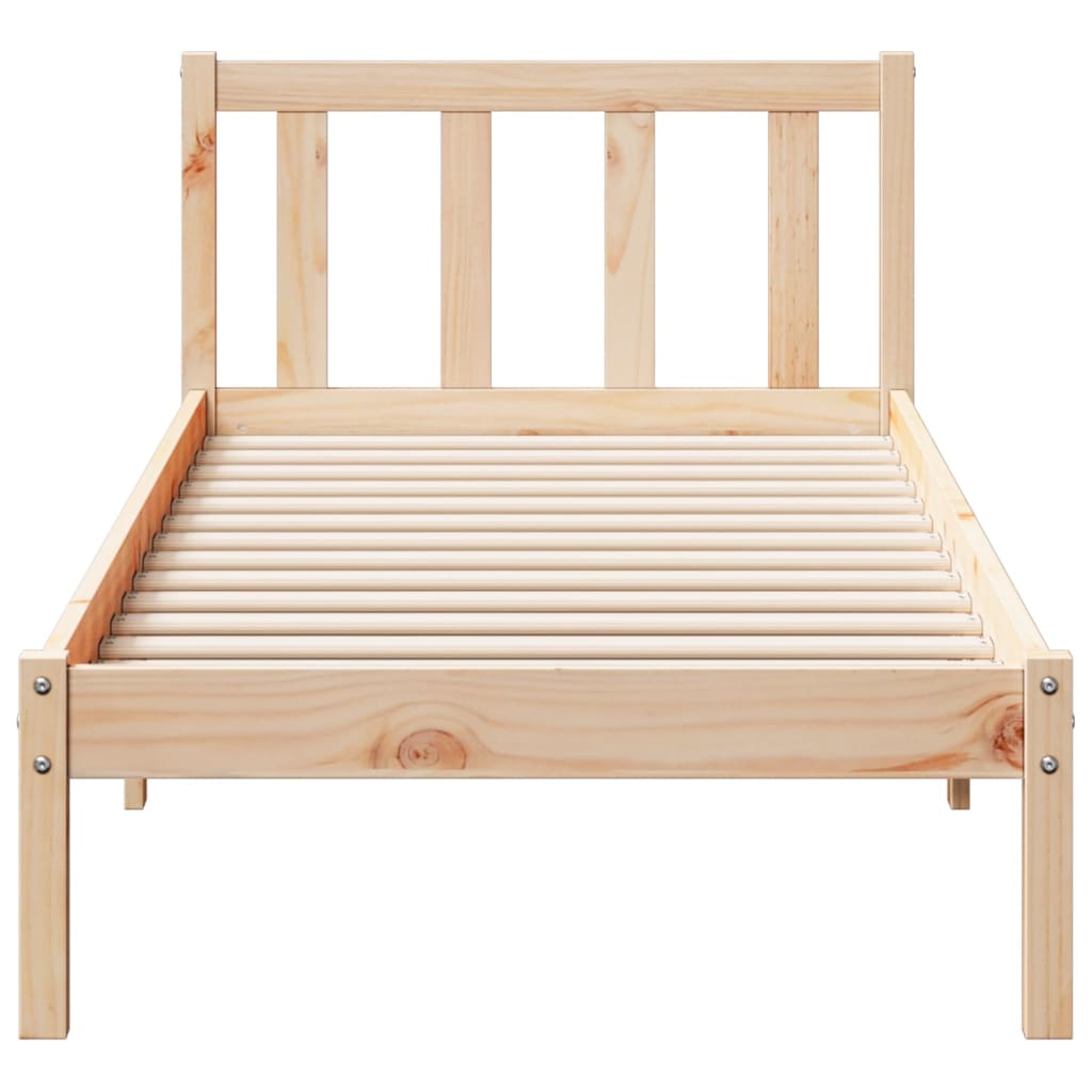 Solid wood bed extra long without mattress 80x210 cm pinewood