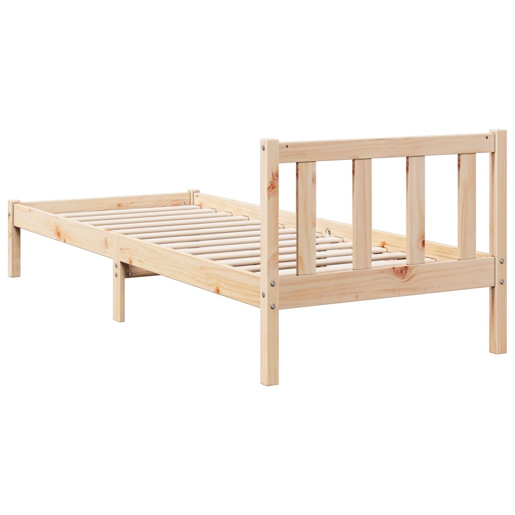 Solid wood bed extra long without mattress 80x210 cm pinewood