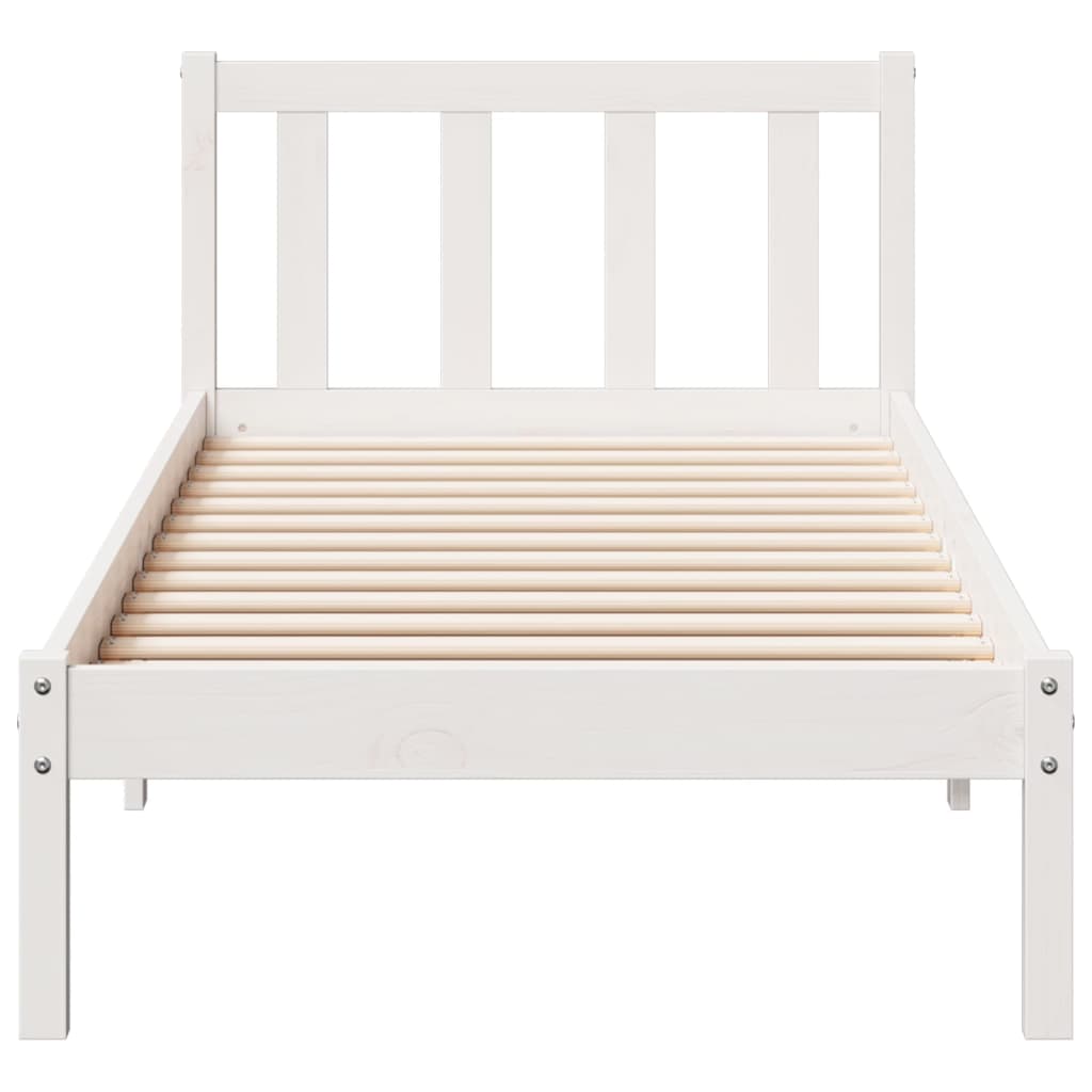 Solid Wood Bed Extra Long without Mattress White 90x210 Pinewood