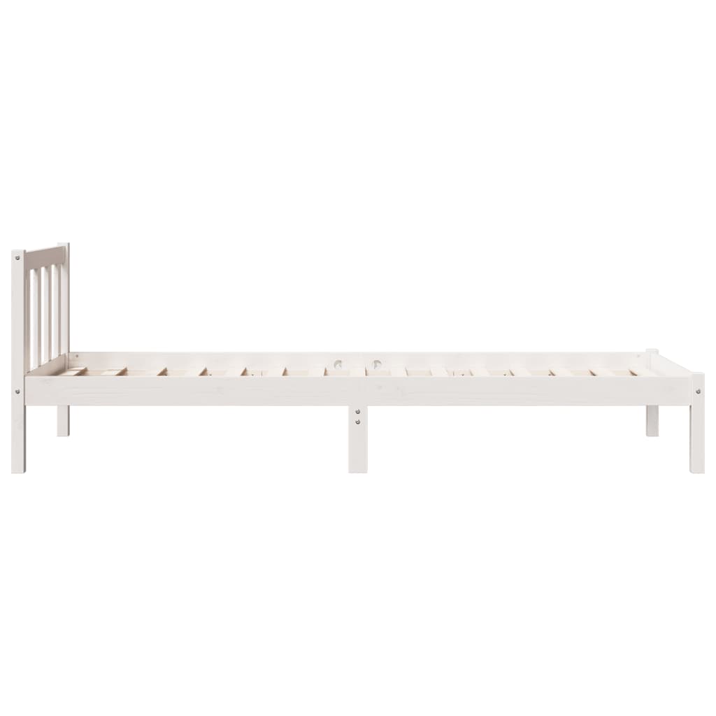 Solid Wood Bed Extra Long without Mattress White 90x210 Pinewood