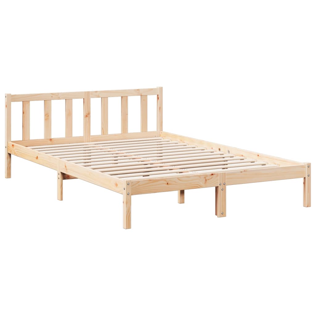 Solid wood bed extra long without mattress 140x210 pinewood