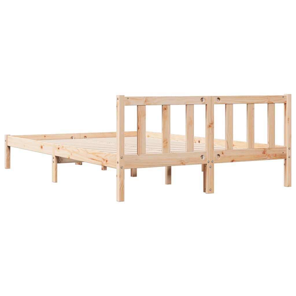 Solid wood bed extra long without mattress 140x210 pinewood