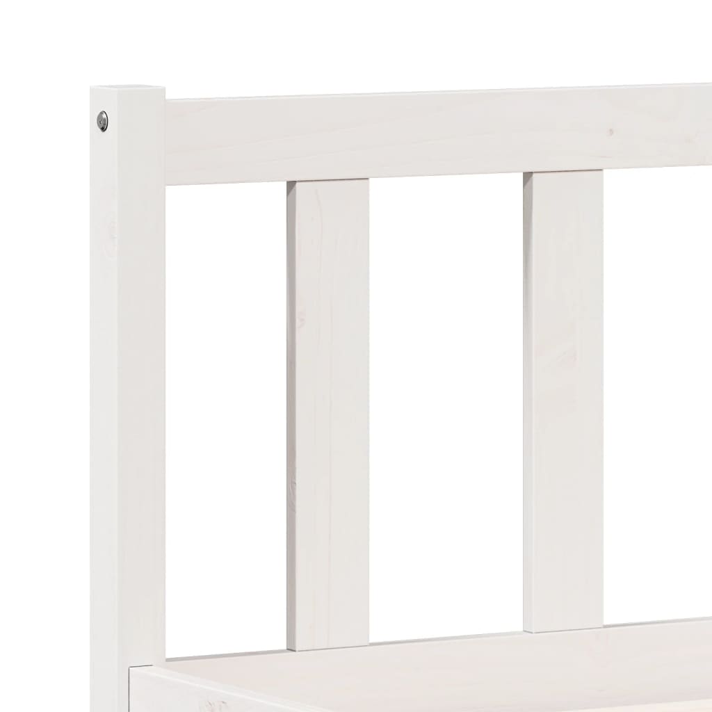 Solid Wood Bed Extra Long without Mattress White 140x210 Pinewood