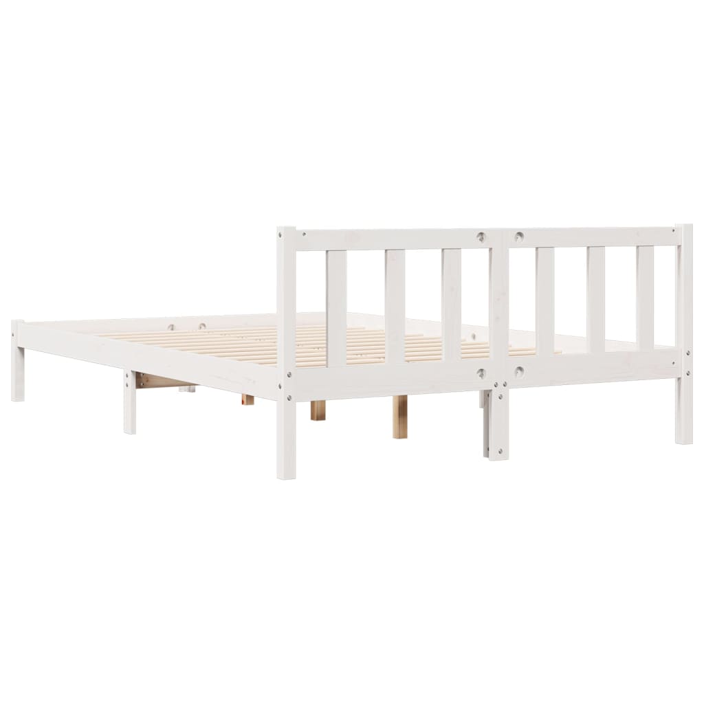 Solid Wood Bed Extra Long without Mattress White 160x210 Pinewood