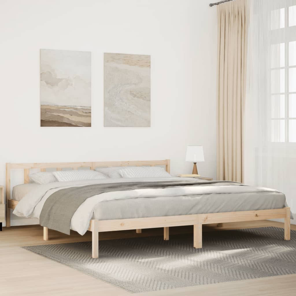 Solid wood bed extra long without mattress 180x210 pinewood