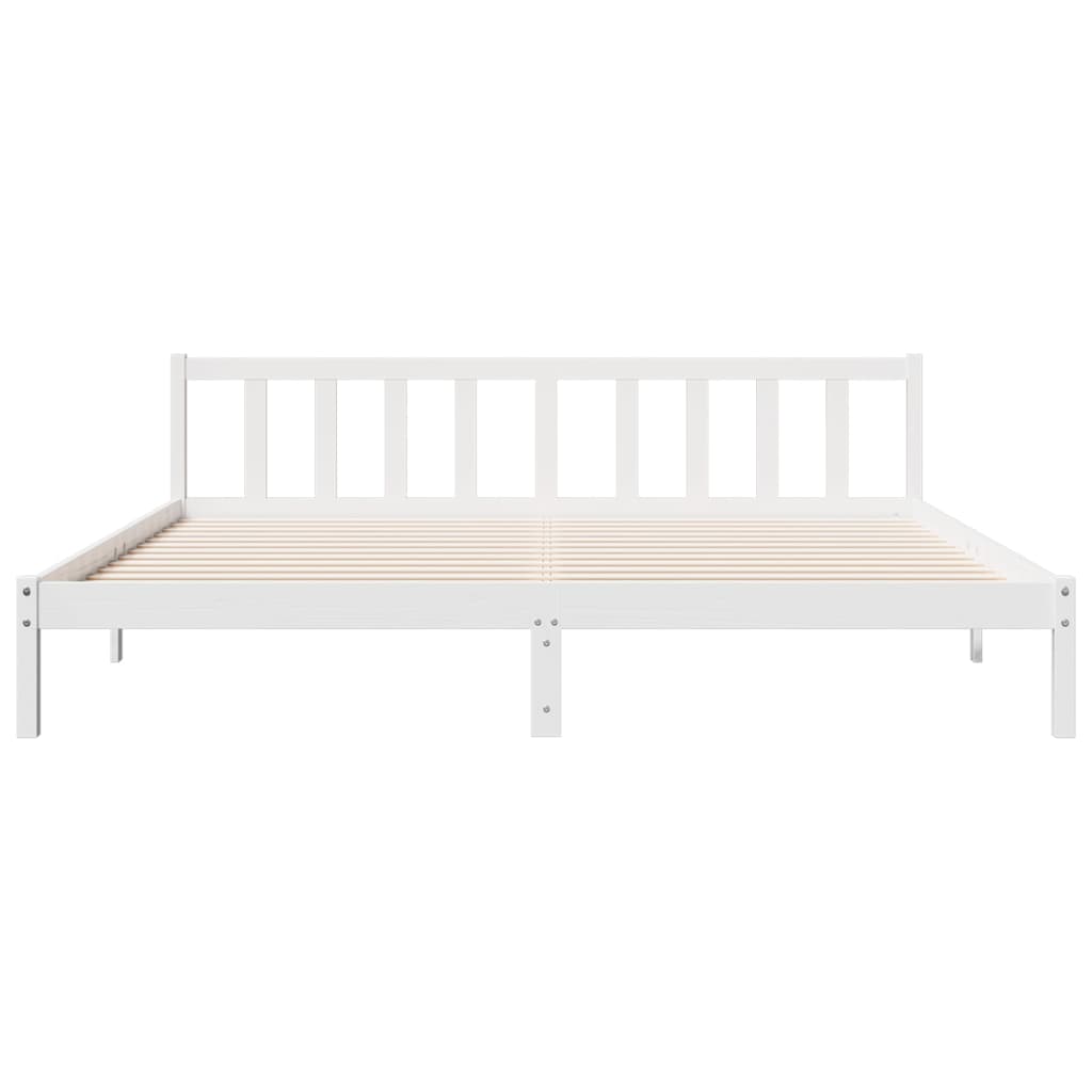 Solid Wood Bed Extra Long without Mattress White 180x210 Pinewood