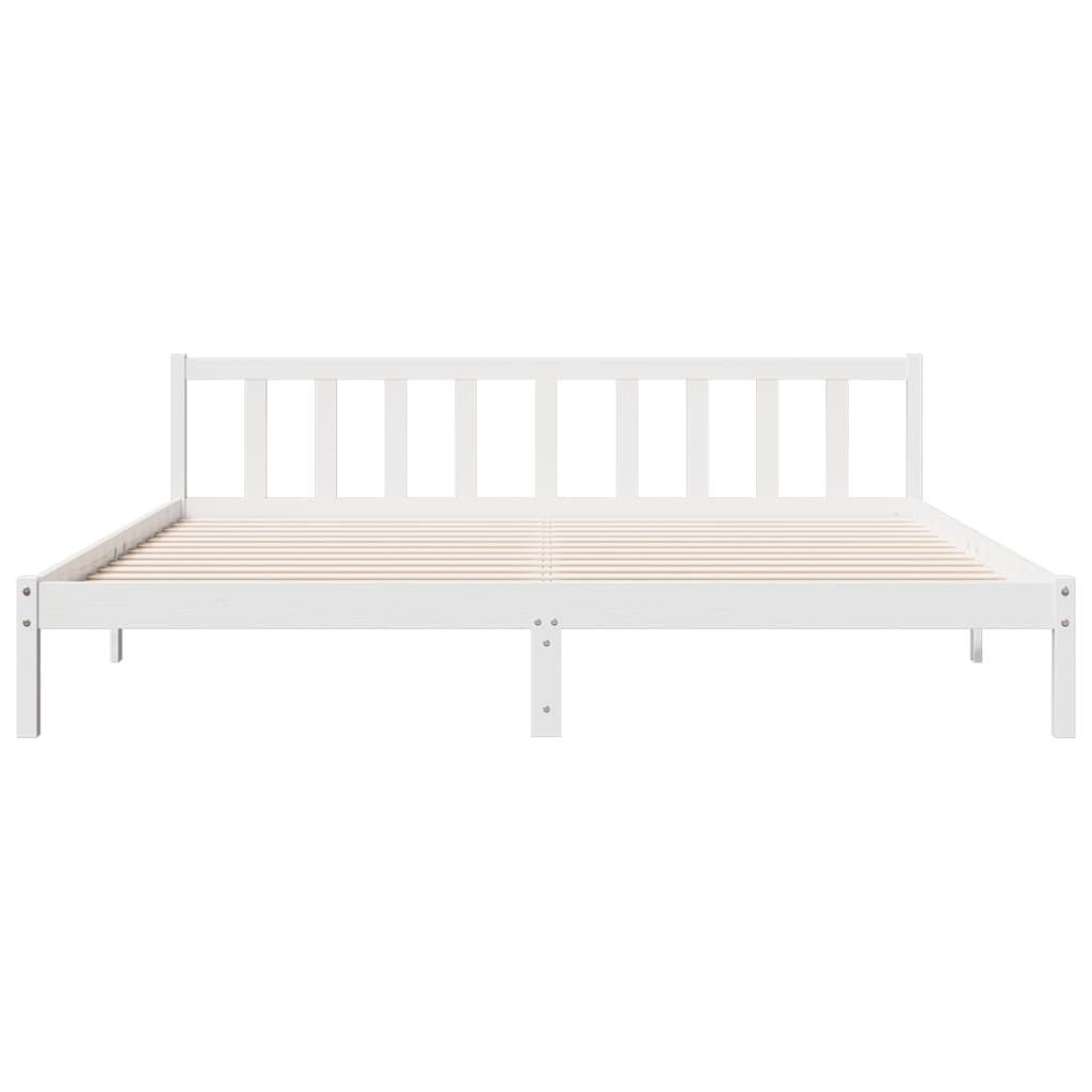 Solid Wood Bed Extra Long without Mattress White 200x210 Pinewood