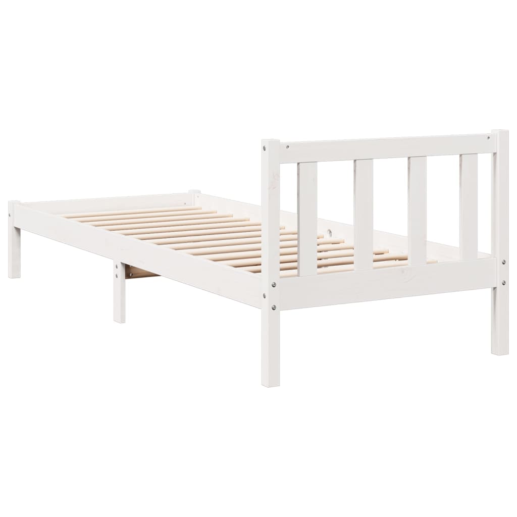 Solid Wood Bed Extra Long without Mattress White 80x220 Pinewood