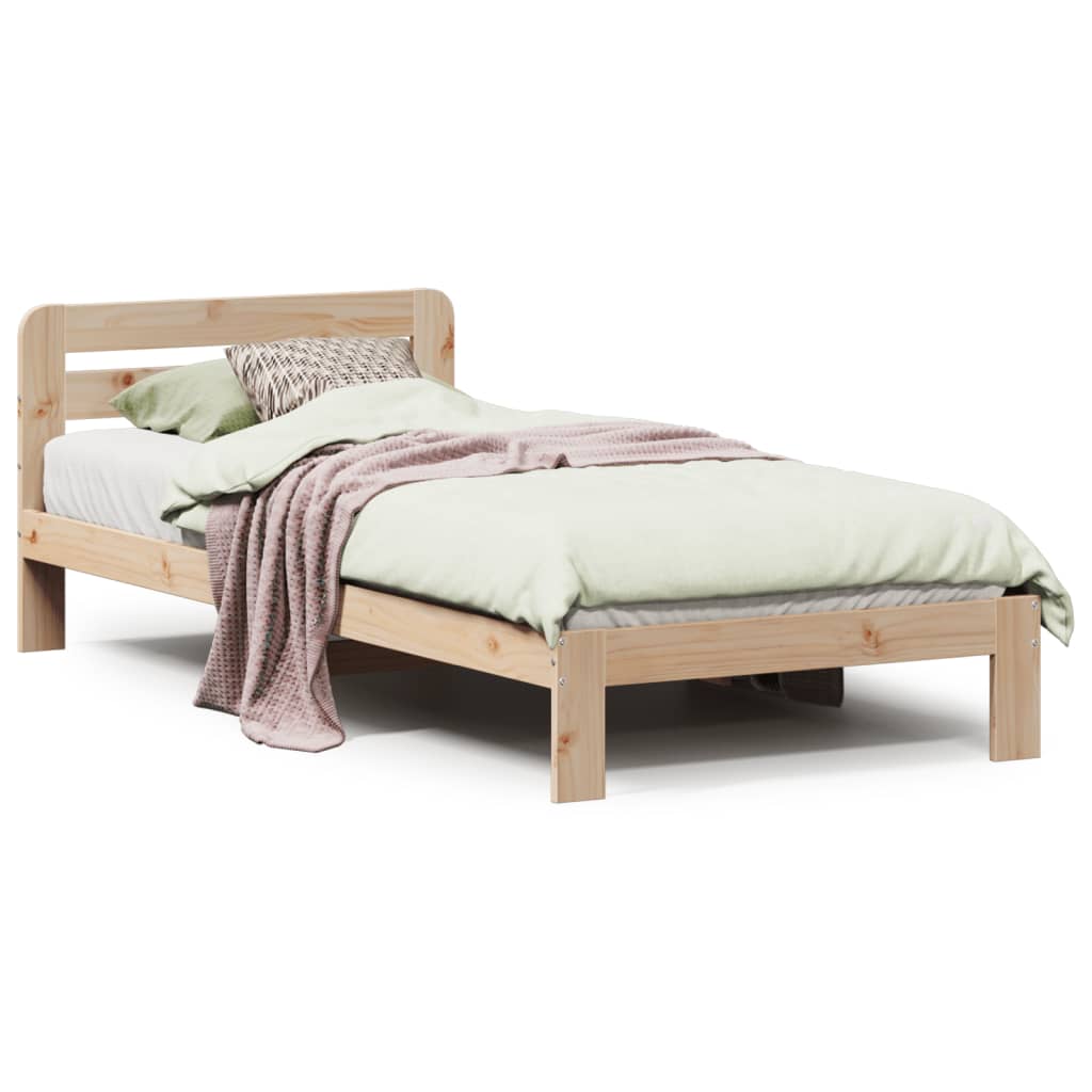 Solid wood bed without mattress 90x200 pinewood