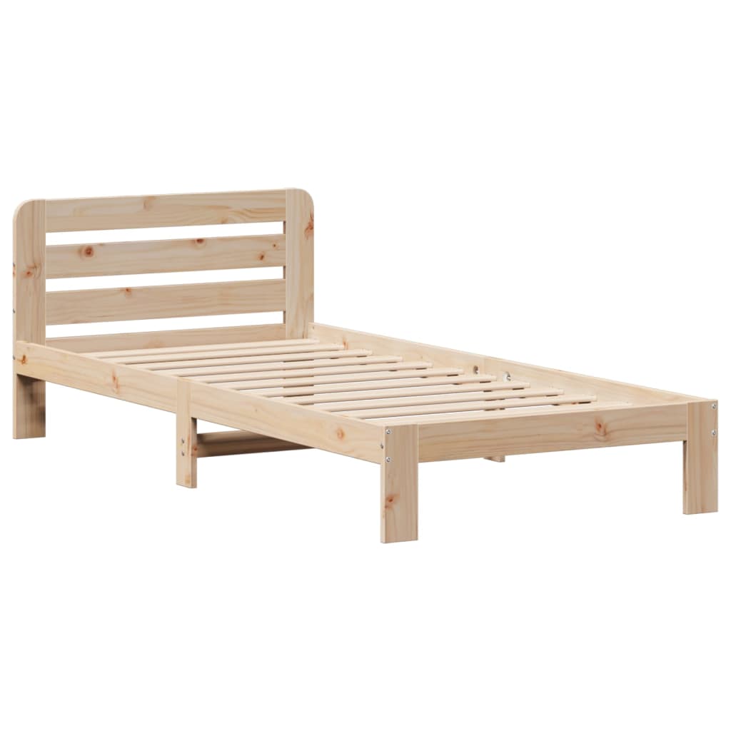 Solid wood bed without mattress 90x200 pinewood