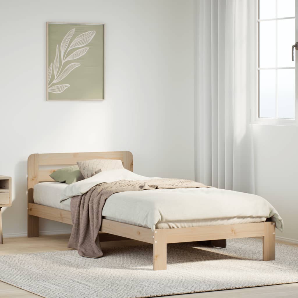 Solid wood bed without mattress 90x200 pinewood