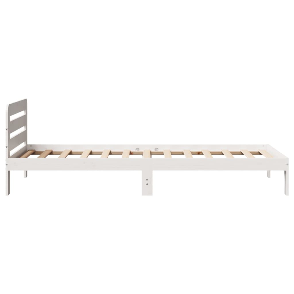 Solid wood bed without mattress white 100x200 cm pinewood