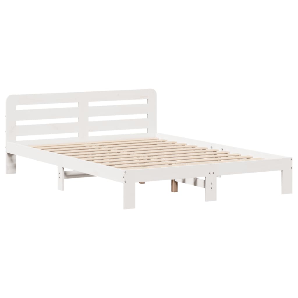 Solid wood bed without mattress white 120x200 cm pinewood