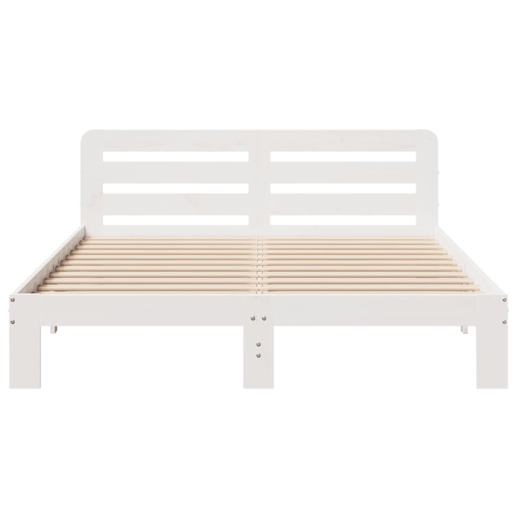 Solid wood bed without mattress white 120x200 cm pinewood