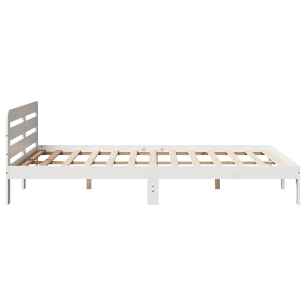 Solid wood bed without mattress white 140x200 cm pinewood