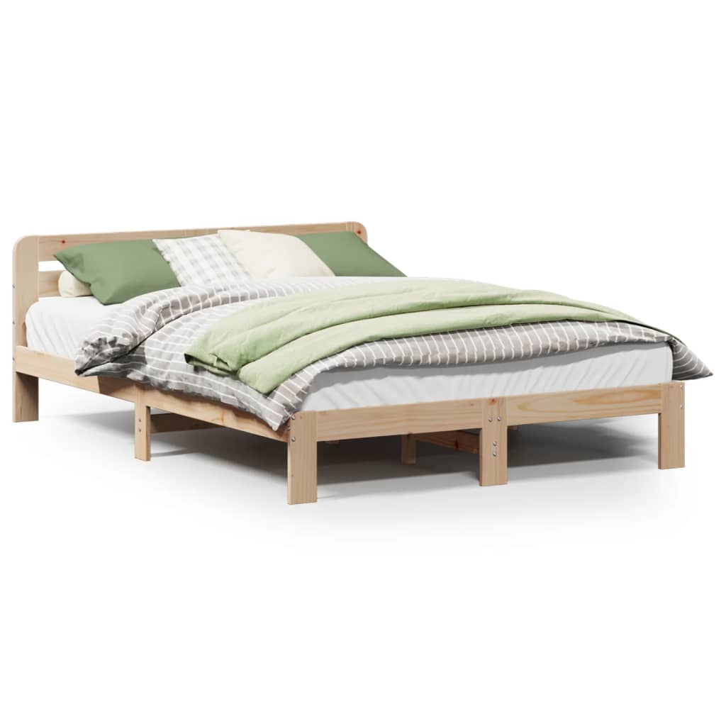 Solid wood bed without mattress 150x200 cm pinewood