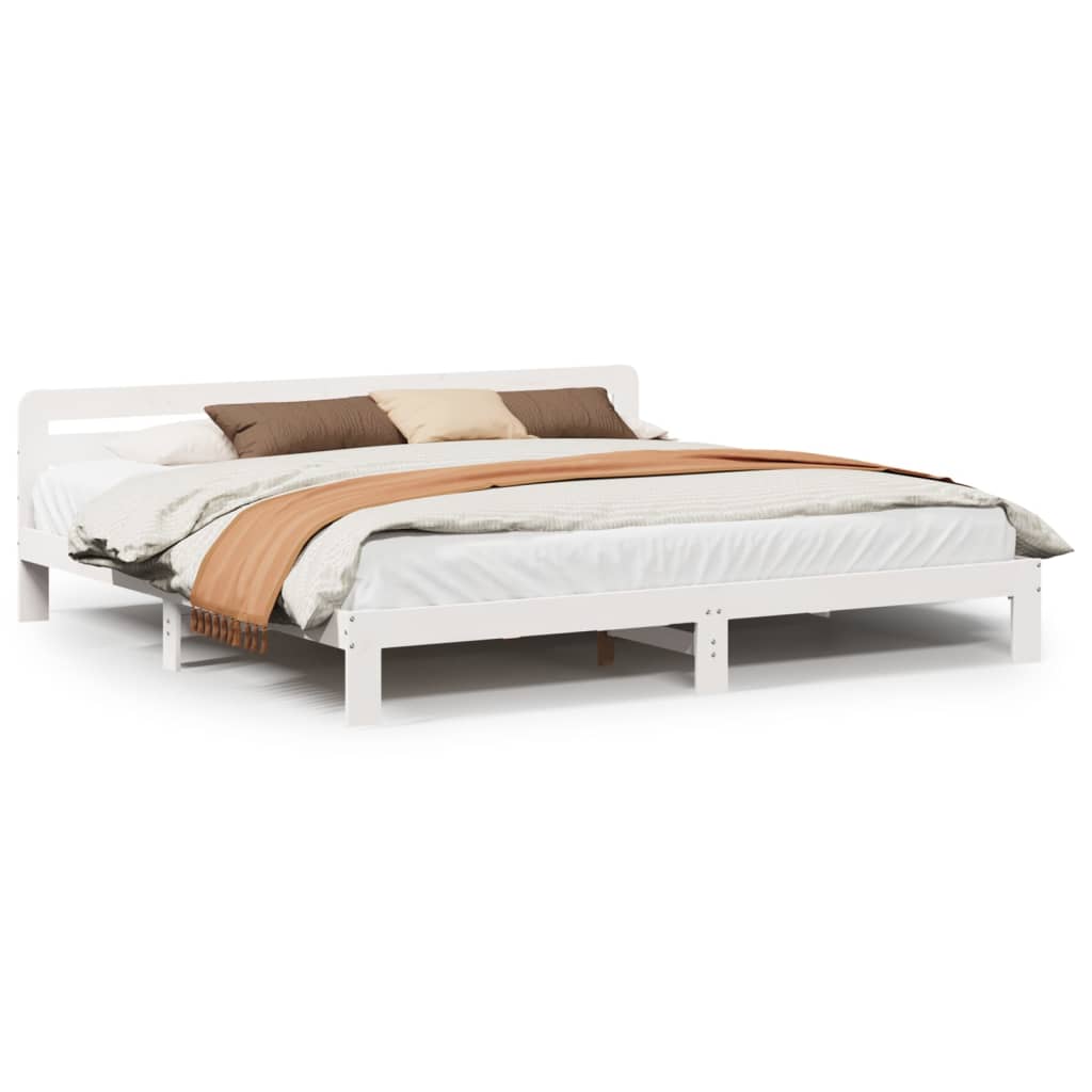 Solid wood bed without mattress white 180x200 cm pinewood