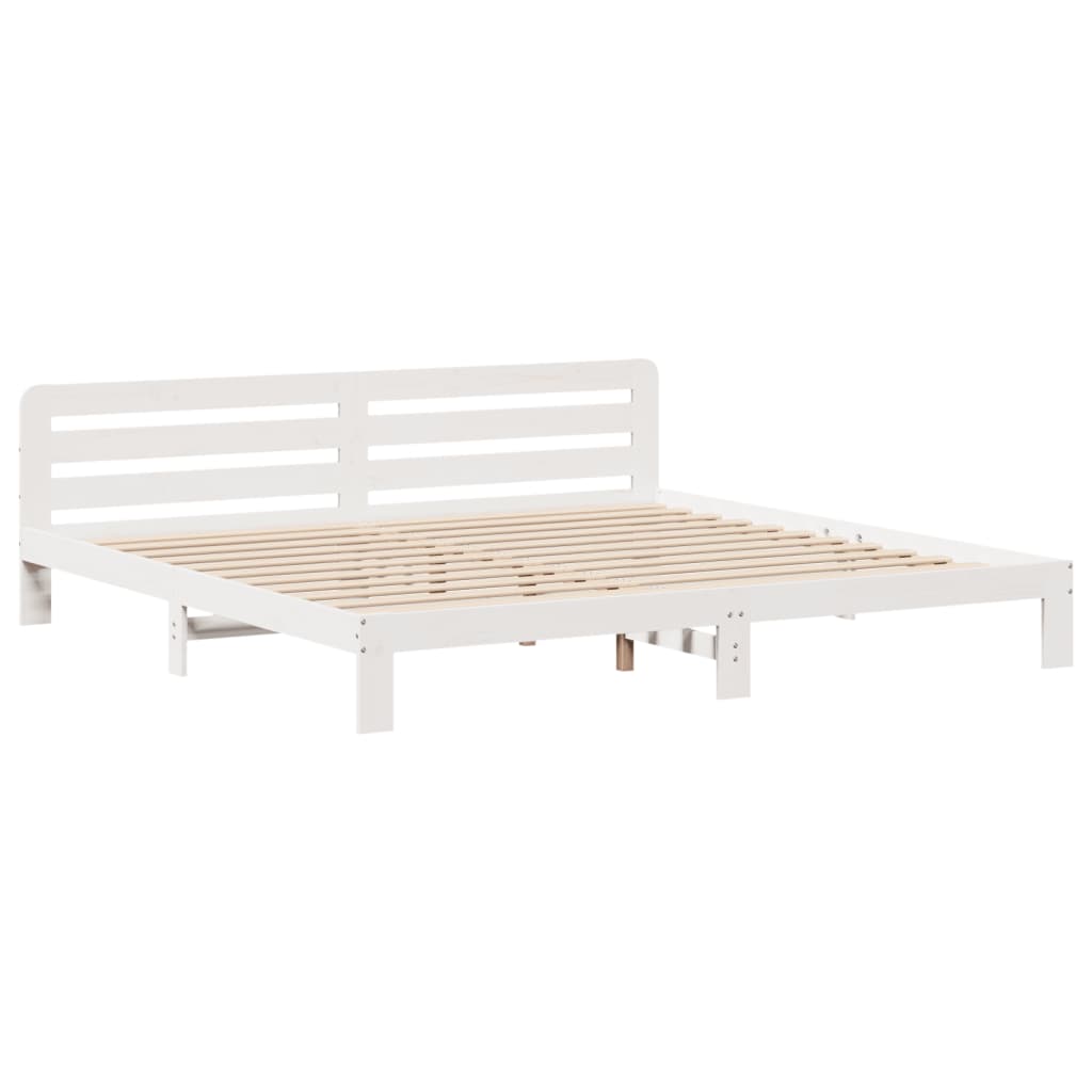 Solid wood bed without mattress white 180x200 cm pinewood