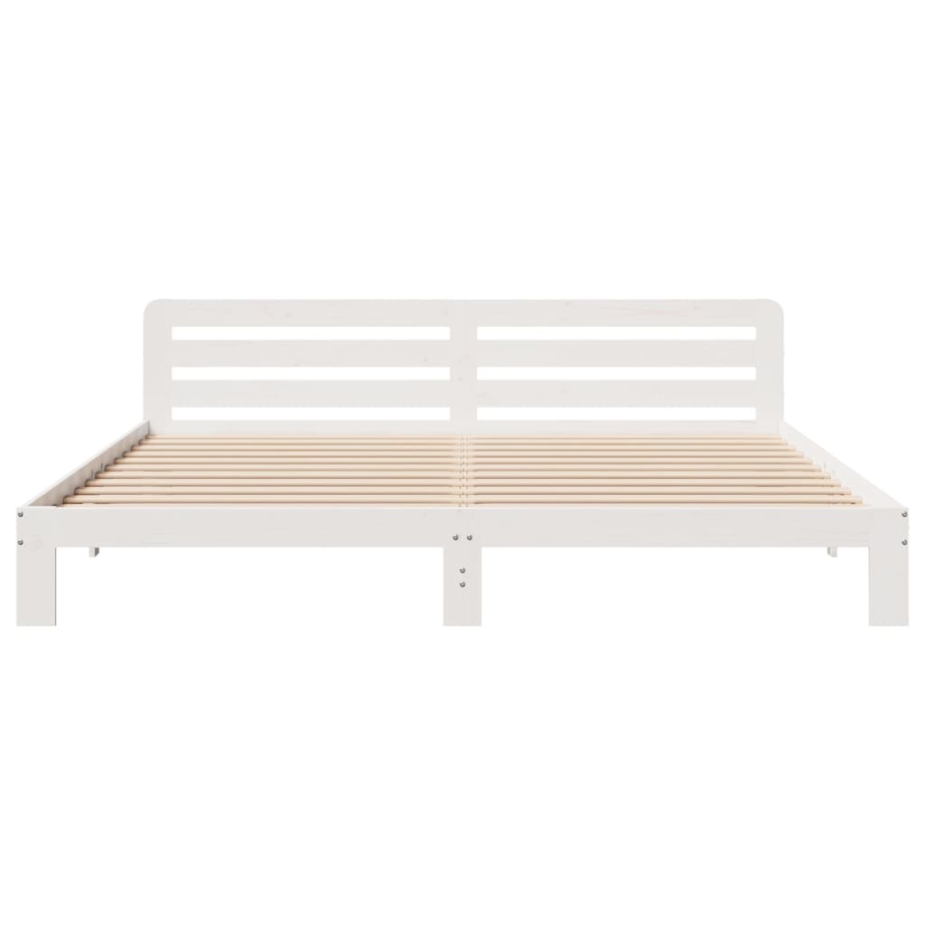 Solid wood bed without mattress white 180x200 cm pinewood