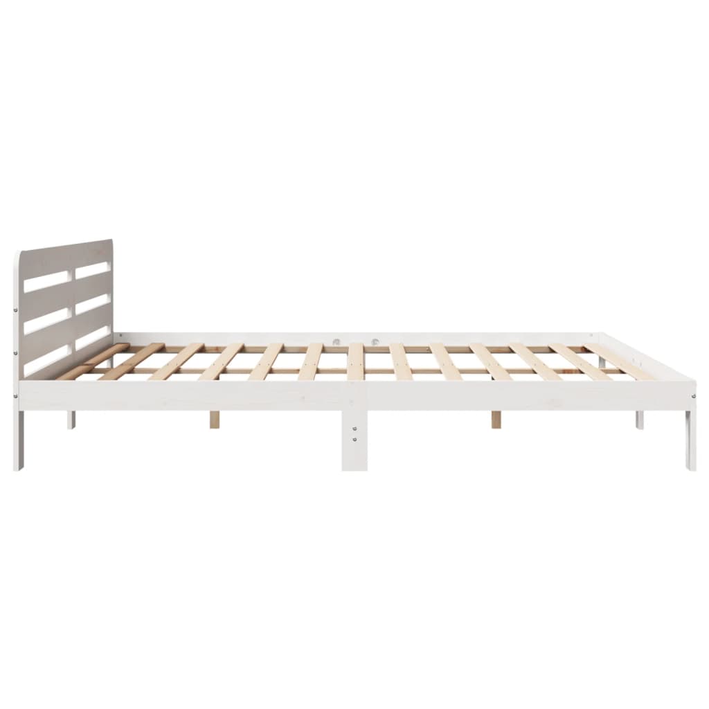 Solid wood bed without mattress white 180x200 cm pinewood