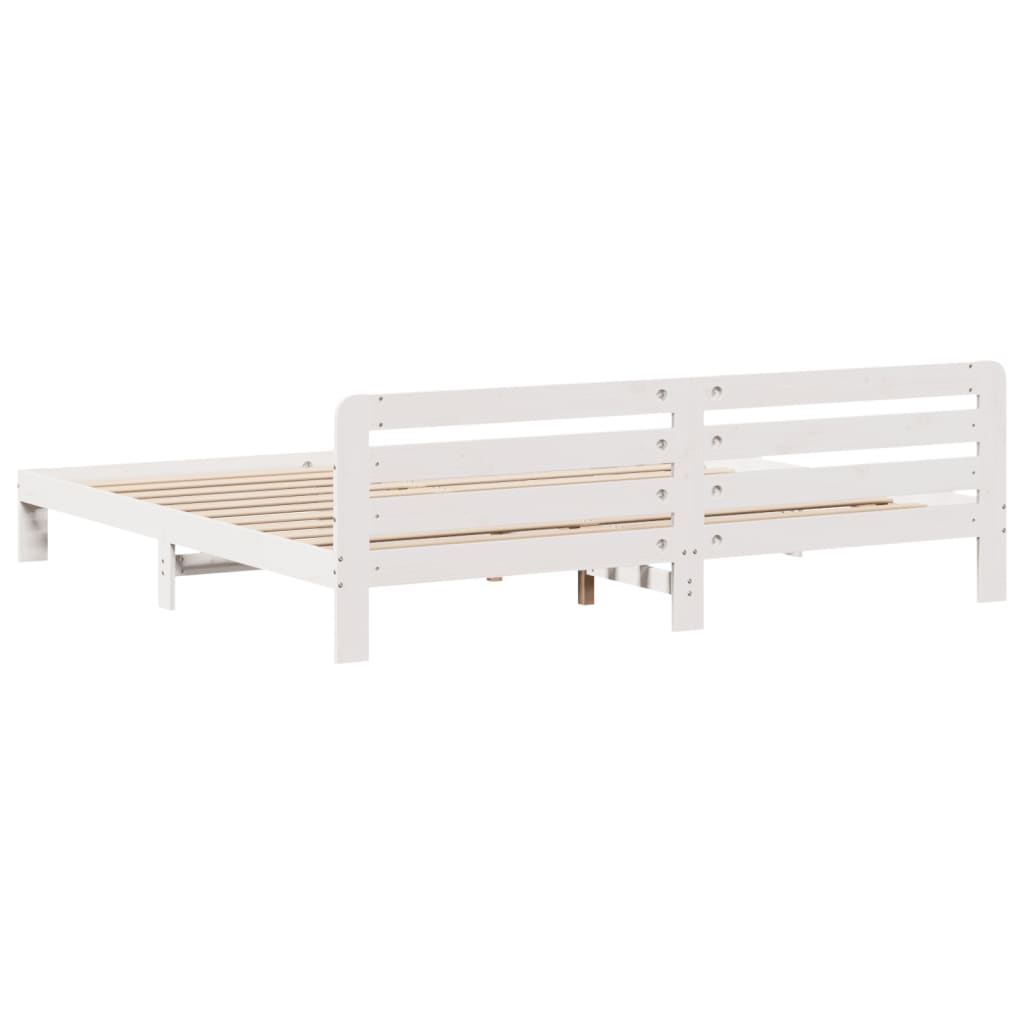 Solid wood bed without mattress white 180x200 cm pinewood