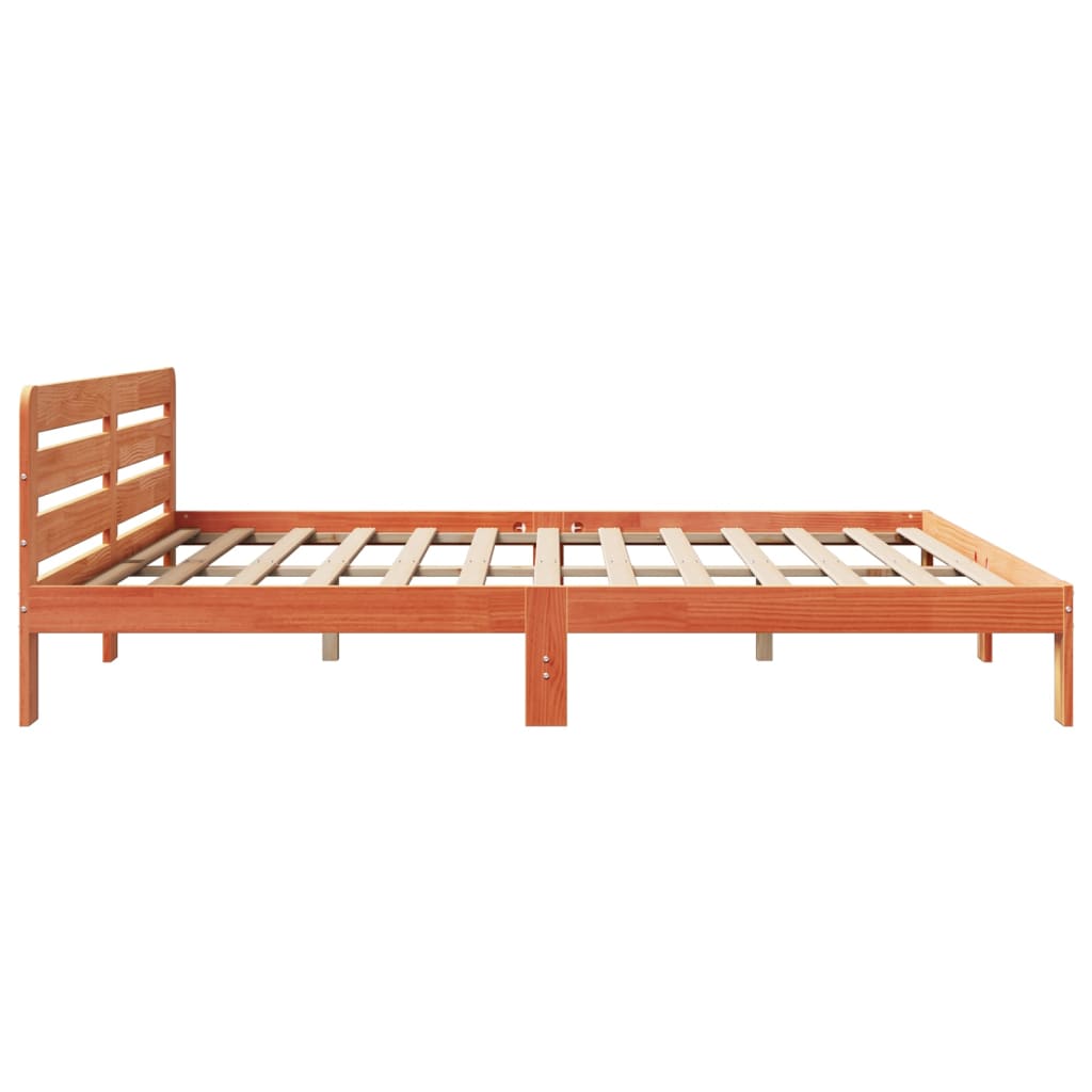 Solid wood bed without mattress wax brown 180x200 pinewood