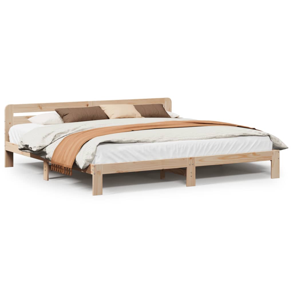 Solid wood bed without mattress 200x200 cm pine