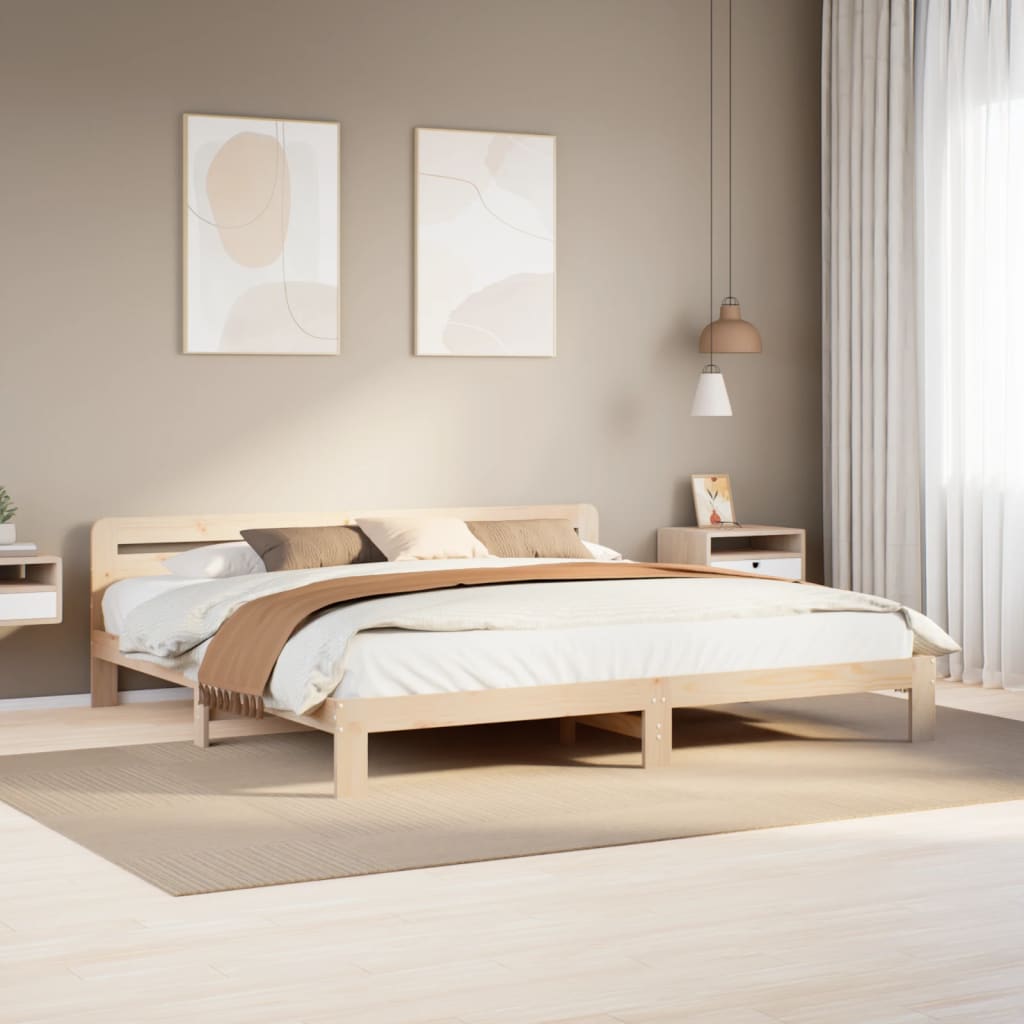 Solid wood bed without mattress 200x200 cm pine