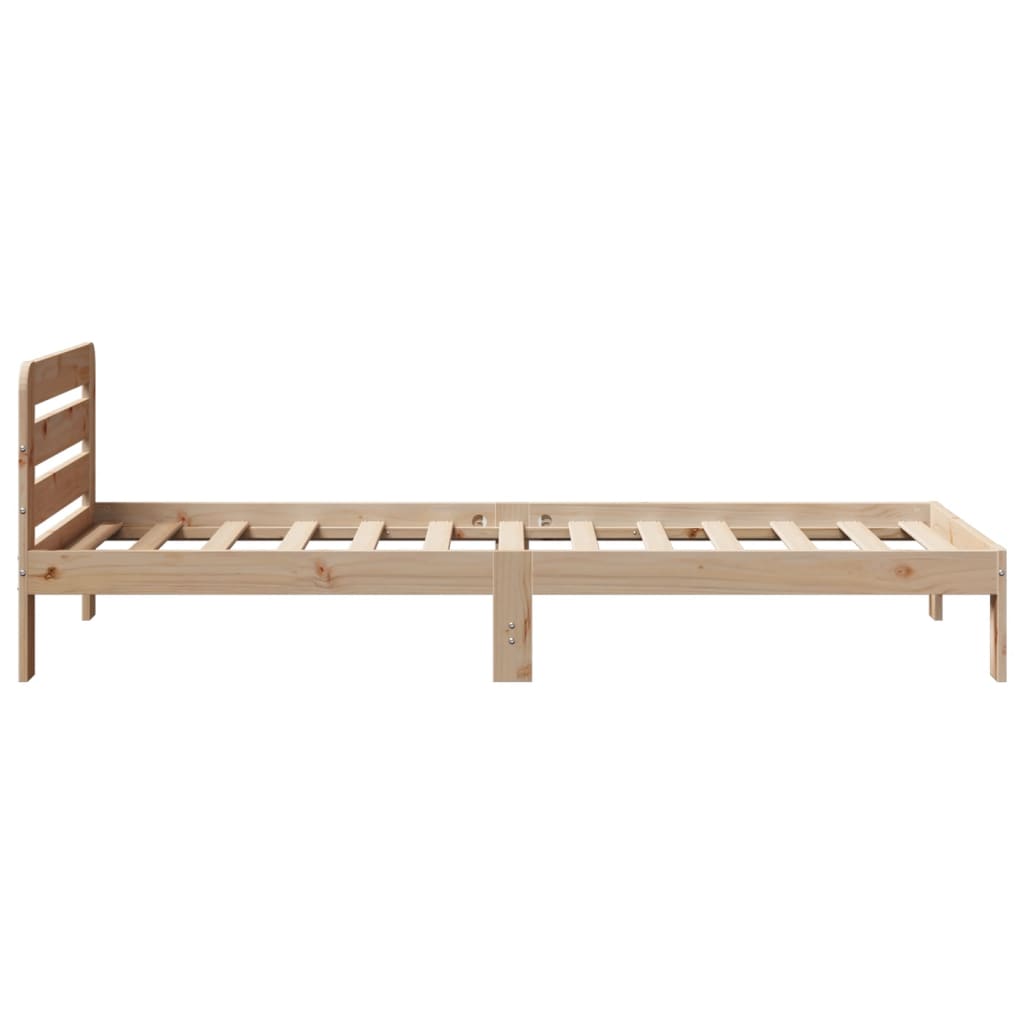 Solid wood bed without mattress 75x190 cm pinewood