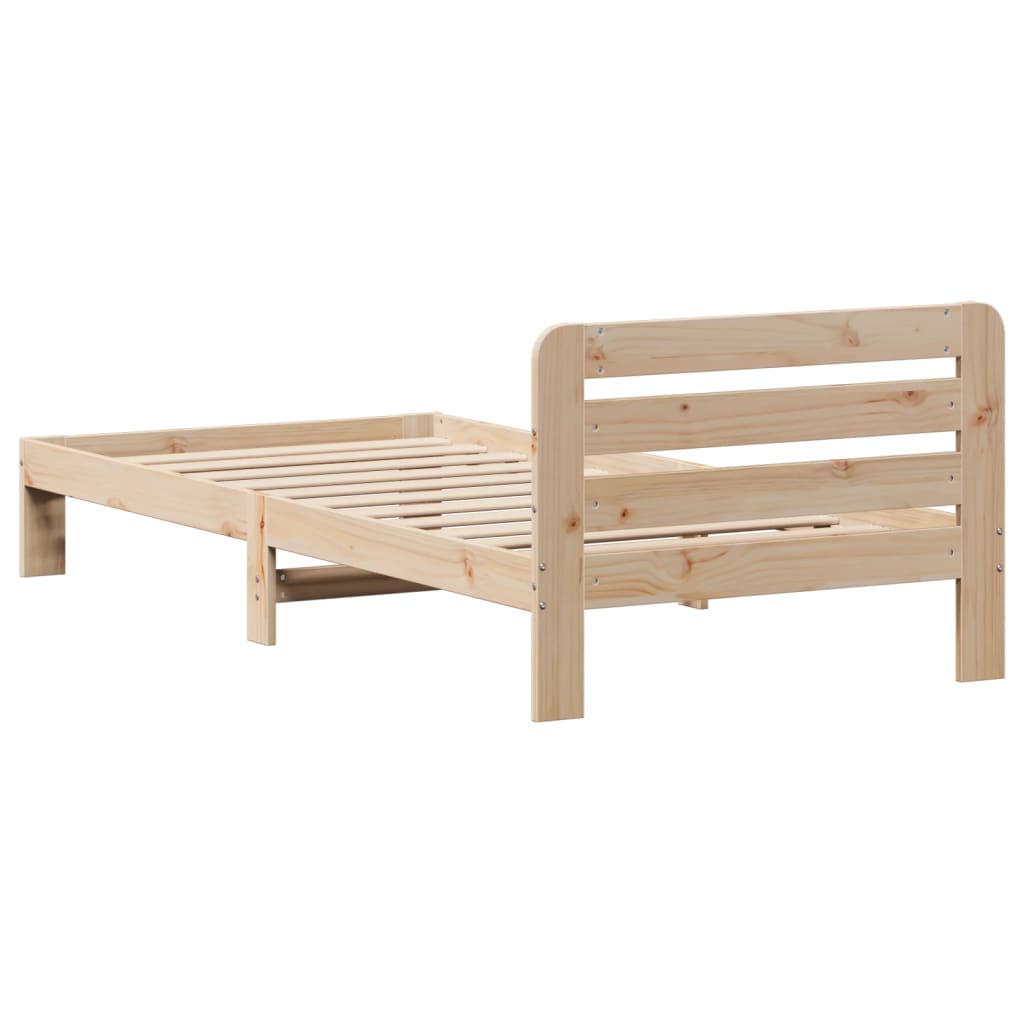 Solid wood bed without mattress 75x190 cm pinewood