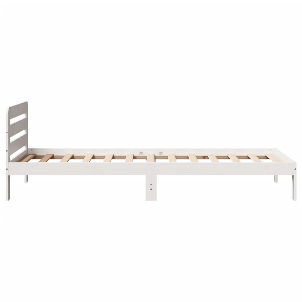 Solid wood bed without mattress white 90x190 cm pinewood