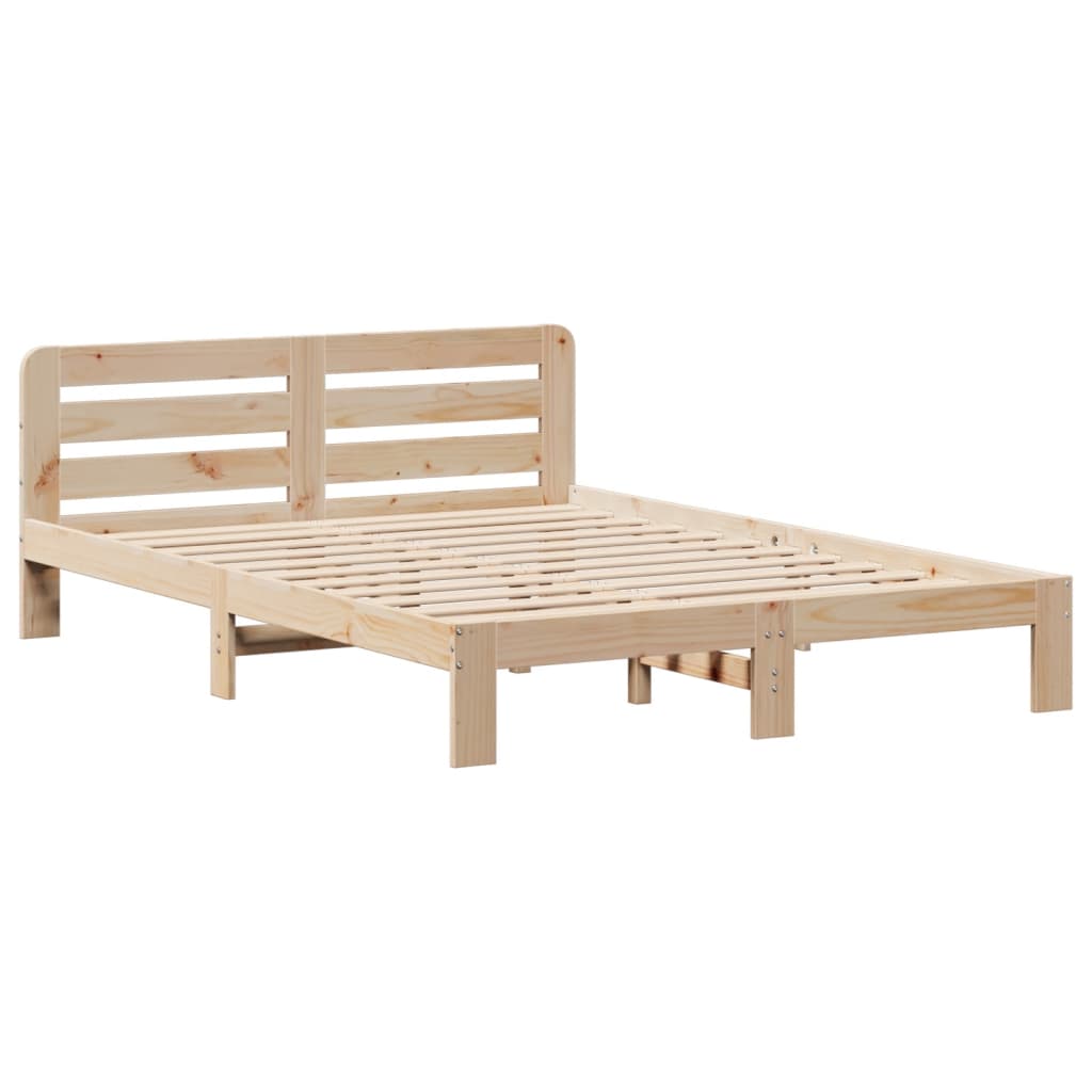 Solid wood bed without mattress 140x190 cm pinewood