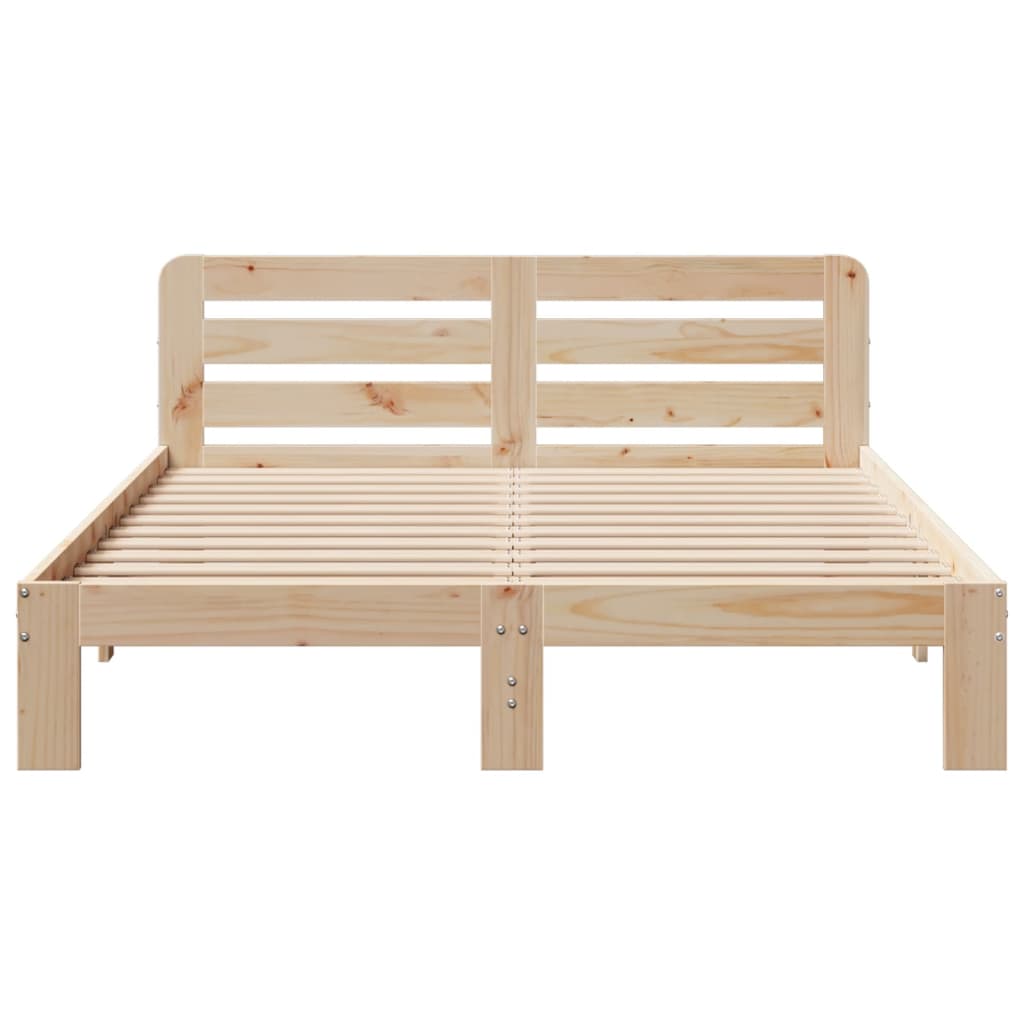 Solid wood bed without mattress 140x190 cm pinewood